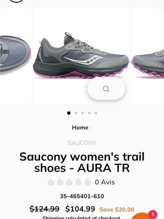 Saucony Shoes - Saucony Women's Aura TR Trail Shoes - Gray with Pink Sole like new worn once